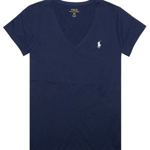 NWOT Navy Blue Polo T-Shirt V-neck